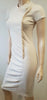 EMPORIO ARMANI Cream Sequin Floral Detail Short Sleeve Ruched Pencil Dress UK12