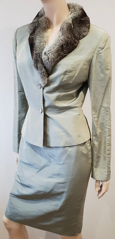 KENZO PARIS Bold Multi-Colour Floral Print Wool Draped V Neck Top & Skirt Suit