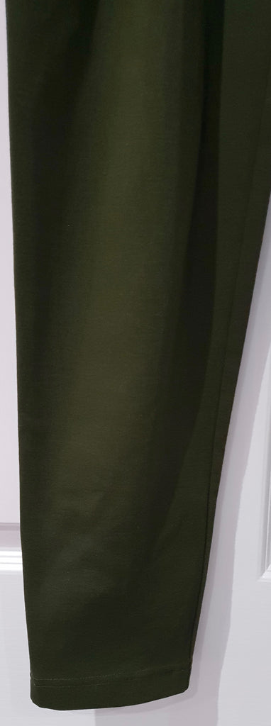 SUD Women's Olive Green Elasticated Waist Tapered Slim Leg Trousers Pants 40 UK8