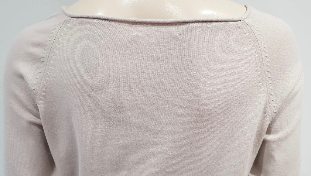FARHI NICOLE FARHI Dusky Pink Scoop Neck 3/4 Sleeve Fine Knit Jumper Sweater Top