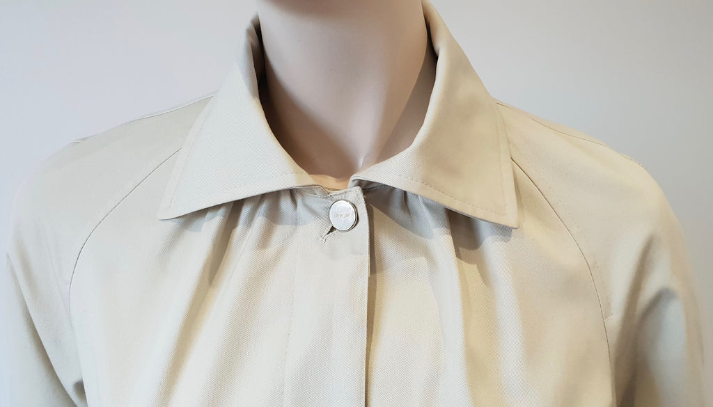 BARBARA BUI Beige Cotton Blend Collared Belted Long Sleeve Lined Jacket 38 UK10