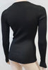 AKRIS Black Round Neck Multi Colour Detail Long Sleeve Rib Jumper Sweater Top