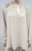 DIANE VON FURSTENBURG Cream Beige Polka Dot Long Sleeve Tunic Blouse Top 8 UK12