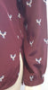 TIBI NEW YORK Burgundy Silk Bird Print Collared Long Sleeve Blouse Shirt Top UK8