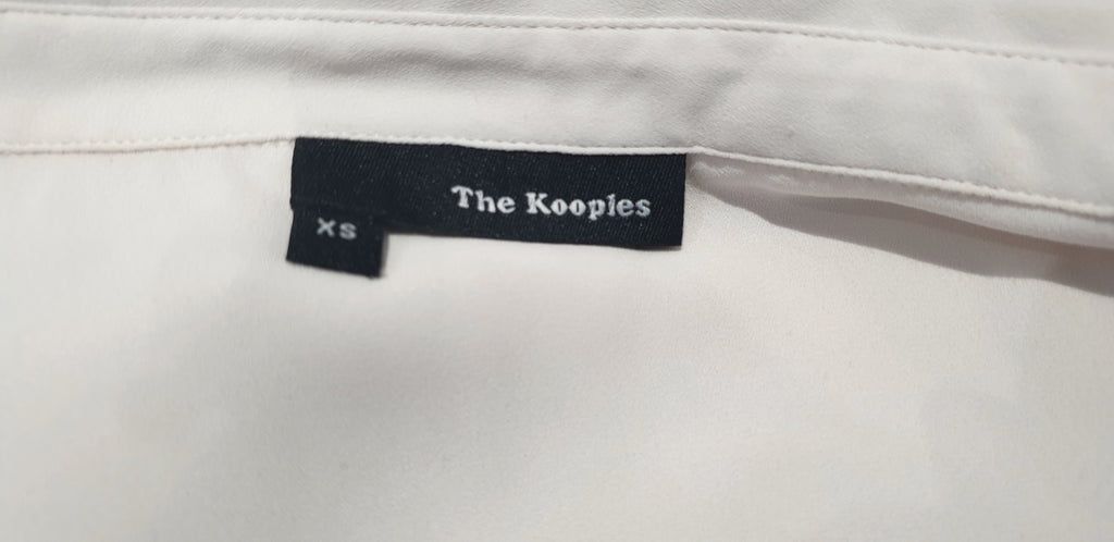 THE KOOPLES Off White Cream Collared Lace Insert Long Sleeve Blouse Shirt Top XS