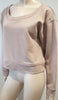 T ALEXANDER WANG Beige Cotton Short Crop Long Sleeve Sweater Sweatshirt Top L