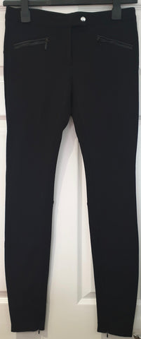 DONNA KARAN NEW YORK Made in italy Black Wool Stretch Formal Trousers Pants UK12