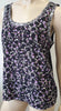 MARC BY MARC JACOBS Black Silk Abstract Printed Mesh Rear Vest Tank Top L