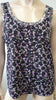 MARC BY MARC JACOBS Black Silk Abstract Printed Mesh Rear Vest Tank Top L