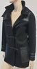 THE KOOPLES Women's Black Wool & Leather Trim Hooded Duffle Jacket Coat 34 UK8