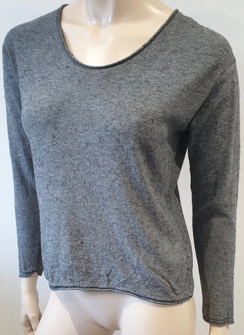 ZADIG & VOLTAIRE DELUXE Charcoal Grey Cashmere Crystal Skull Jumper Sweater M