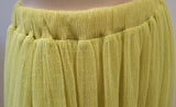 BAUM UND PFERDGARTEN Yellow Pleated Polka Dot Mesh Midi Skirt 36 UK10 BNWT