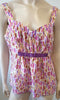 ANNA SUI For ANTHROPOLOGIE Multi Colour Silk Abstract Print Sleeveless Cami Top