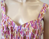 ANNA SUI For ANTHROPOLOGIE Multi Colour Silk Abstract Print Sleeveless Cami Top