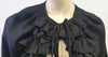 GIVENCHY Black Silk Round Tie Ruffle Neckline 3/4 Sleeve Blouse Shirt Top 36 UK8