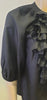 GIVENCHY Black Silk Round Tie Ruffle Neckline 3/4 Sleeve Blouse Shirt Top 36 UK8