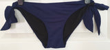 VIOLET LAKE Navy Blue 2PC Bandeau Bikini Top & Tie Side Briefs Swimwear Bikini S