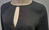 BLAQUE LABEL Womens Black Round Keyhole Neckline Long Sleeve Formal Blouse Top M