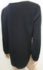 BLAQUE LABEL Womens Black Round Keyhole Neckline Long Sleeve Formal Blouse Top M