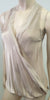 RAMY BROOK Beige Silk Cross Over Fray Edge V Neckline Sleeveless Blouse Top L