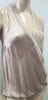 RAMY BROOK Beige Silk Cross Over Fray Edge V Neckline Sleeveless Blouse Top L