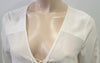 ELIZABETH AND JAMES Winter White Cream Silk Lace Up Front Blouse Shirt Top M