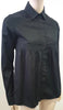 GIVENCHY PARIS Black 100% Cotton Pleated Long Sleeve Blouse Shirt Top 38 UK10