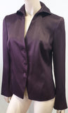 AKRIS Women's Damson Purple Silk Single Breasted Lined Blazer Jacket US10 UK14