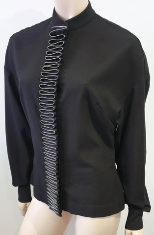 STELLA MCCARTNEY Black & White Silk Polka Dot Stripe Elasticated Shorts F42 UK12