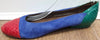 BALLY Women's Blue Red Green Suede & Leather Flat Ballerina Pumps Shoes UK7.5