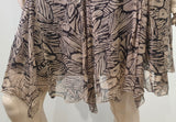 MAJE Beige & Brown Silk Abstract Print V Neck Sleeveless Racer Rear Short Dress