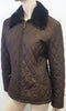 MARELLA Womens Brown Detachable Faux Fur Collar Zip Fastened Quilted Jacket UK12