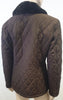 MARELLA Womens Brown Detachable Faux Fur Collar Zip Fastened Quilted Jacket UK12