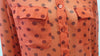 EQUIPMENT FEMME Orange Sheer Polka Dot Collared Long Sleeve Blouse Shirt Top S