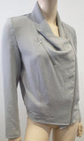 AMERICAN VINTAGE Pale Grey BEAUMONT Long Sleeve Asymmetrical Zipper Jacket S