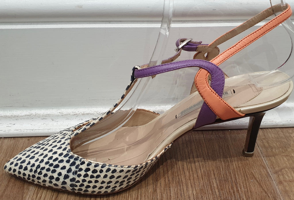 NICHOLAS KIRKWOOD Women's Multi-Colour T-Bar Stiletto Heel Sandals Shoes 36 UK3