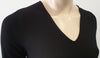 EILEEN FISHER Black Jerseywear V Neck 3/4 Sleeve Asymmetric Hemline Dress XS/TP