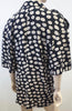 TRUSSARDI Black Cream Silk Geometric Print V Neck Short Sleeve Blazer Jacket 44