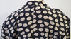 TRUSSARDI Black Cream Silk Geometric Print V Neck Short Sleeve Blazer Jacket 44