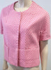 MARNI Pink & White Cotton Blend Geometric Print Short Sleeve Boxy Blazer Jacket