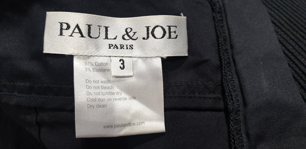 PAUL & JOE Black Cotton Stretch Padded Bust Flare Hemline Bustier Corset Top