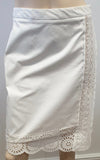 STELLA MCCARTNEY White Cotton Stretch Embroidered A Line Pencil Skirt 42 UK12