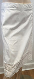 STELLA MCCARTNEY White Cotton Stretch Embroidered A Line Pencil Skirt 42 UK12