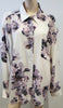MAISON MARTIN MARGIELA White & Purple Grey Silk Floral Blouse Shirt Top 40 UK8