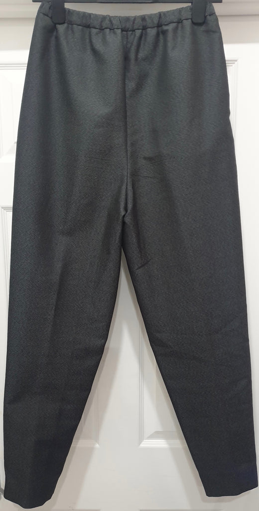 VIKTOR & ROLF Charcoal Grey Elastic Waist Tapered Leg Formal Trousers Pants IT40