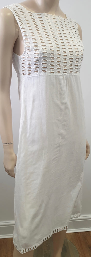 PHILOSOPHY DI ALBERTA FERRETTI White Cut Out Bodice Sleeveless Lined Dress