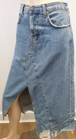NICOLE FARHI Black Wool Jersey Blend Elasticated Waist Long Length Maxi Skirt 14