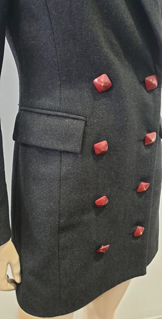 ARROGANT CAT Charcoal Grey Wool Blend Double Breasted Lined Blazer Jacket XS