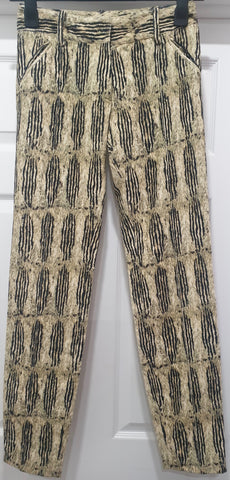 BY MALENE BIRGER Black & White Geometric Print Capri Crop Tapered Trousers Pants