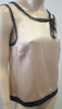 PHILOSOPHY DI ALBERTA FERRETTI Pale Pink Silk Black Trim Sleeveless Cami Top 10